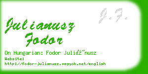 julianusz fodor business card